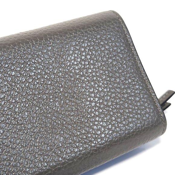 BALENCIAGA Tri-fold Wallet Compact 640107 Grey Leather Folding Women Men - Picture 8 of 11